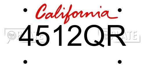 4512QR California License Plate