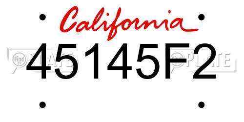 45145F2 California License Plate