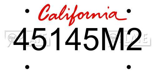 45145M2 California License Plate