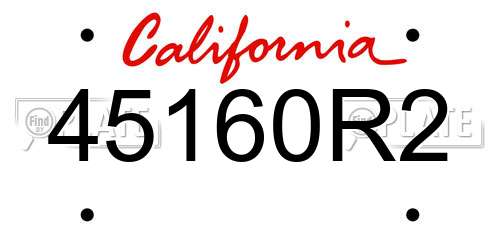 45160R2 California License Plate
