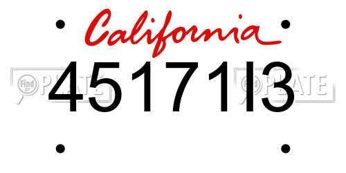 45171I3 California License Plate