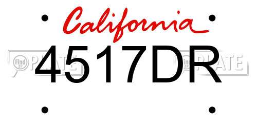 4517DR California License Plate
