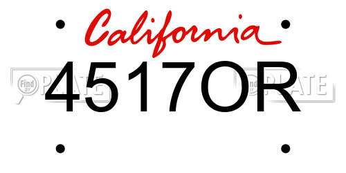 4517OR California License Plate