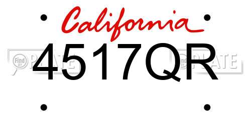 4517QR California License Plate