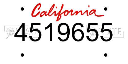 4519655 California License Plate