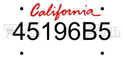 45196B5 California License Plate