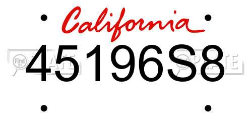 45196S8 California License Plate