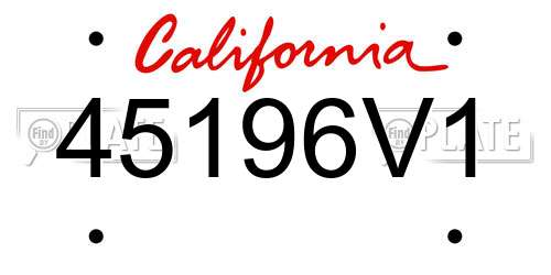 45196V1 California License Plate