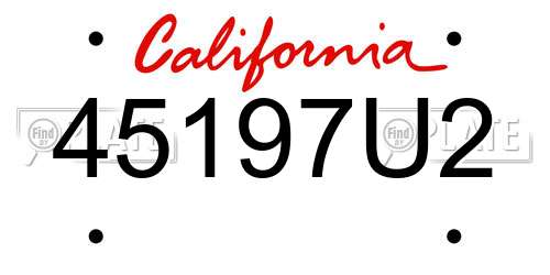 45197U2 California License Plate