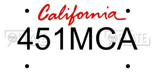 451MCA California License Plate
