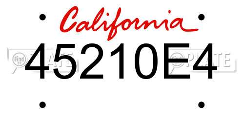 45210E4 California License Plate