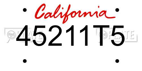 45211T5 California License Plate