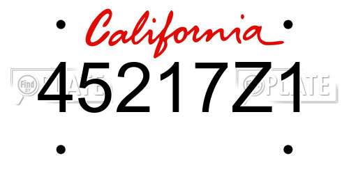 45217Z1 California License Plate