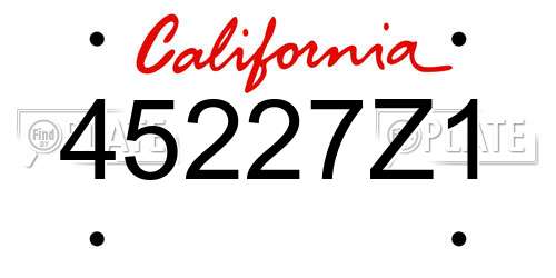 45227Z1 California License Plate