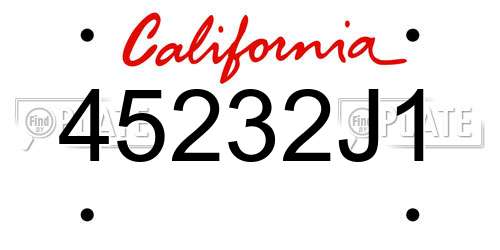 45232J1 California License Plate