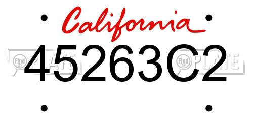 45263C2 California License Plate