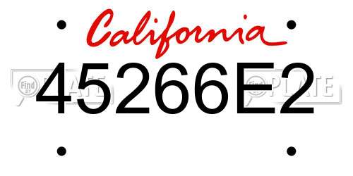 45266E2 California License Plate