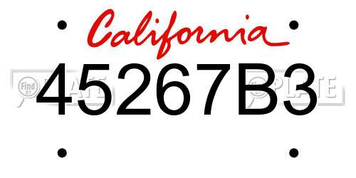 45267B3 California License Plate