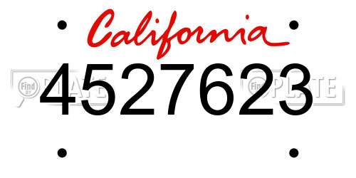 4527623 California License Plate
