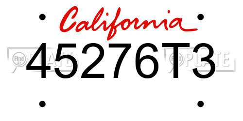 45276T3 California License Plate