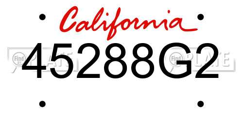 45288G2 California License Plate