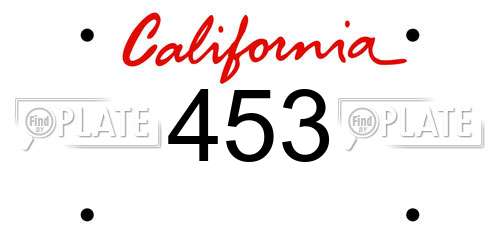453 California License Plate
