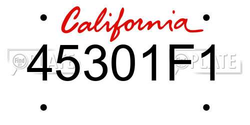 45301F1 California License Plate