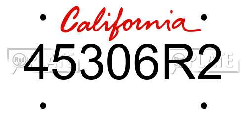 45306R2 California License Plate