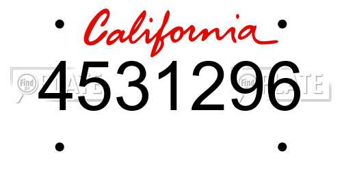 4531296 California License Plate
