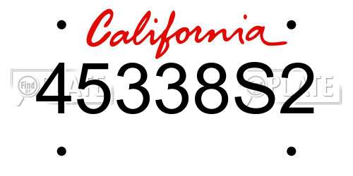 45338S2 California License Plate