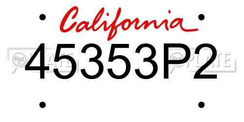 45353P2 California License Plate