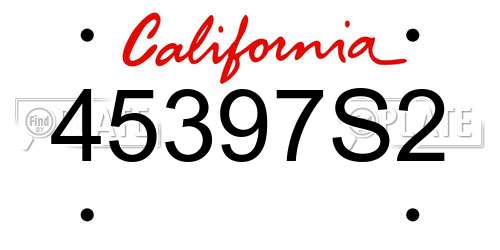 45397S2 California License Plate