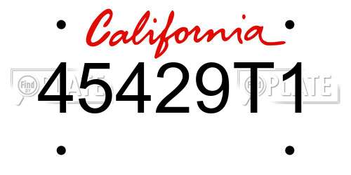 45429T1 California License Plate