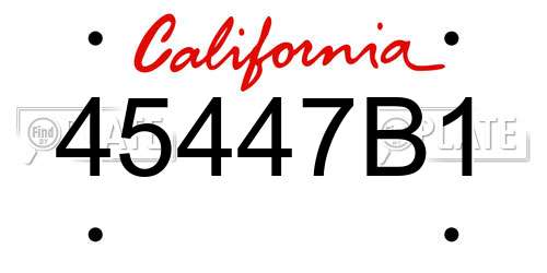 45447B1 California License Plate