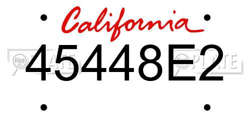 45448E2 California License Plate