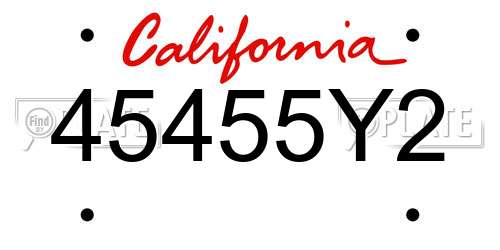 45455Y2 California License Plate