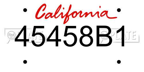 45458B1 California License Plate