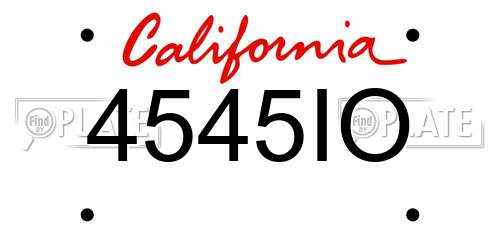 4545IO California License Plate
