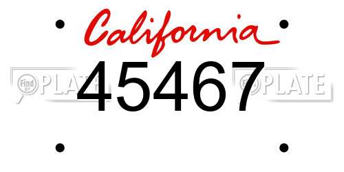 45467 California License Plate