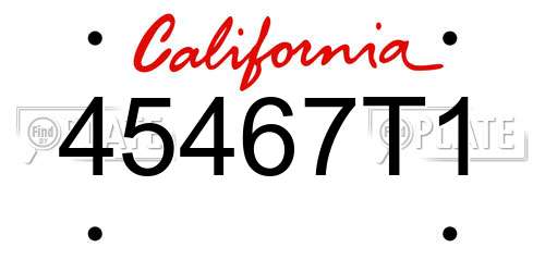45467T1 California License Plate