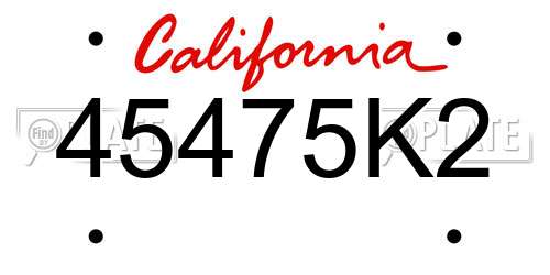 45475K2 California License Plate