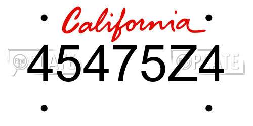 45475Z4 California License Plate