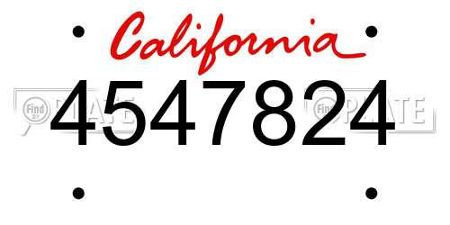 4547824 California License Plate