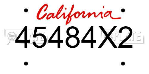 45484X2 California License Plate