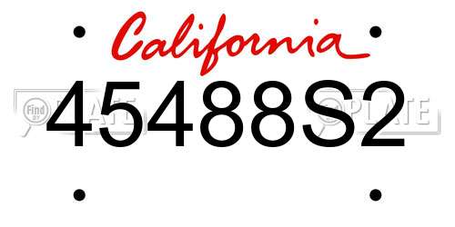 45488S2 California License Plate