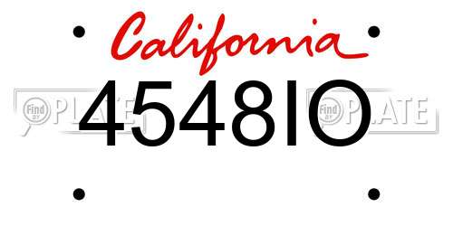 4548IO California License Plate