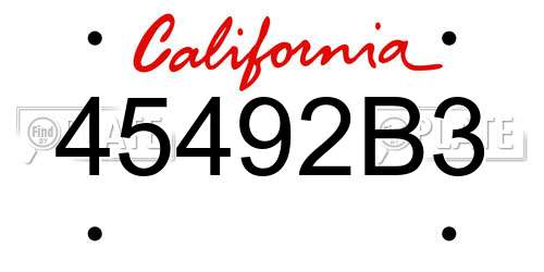 45492B3 California License Plate