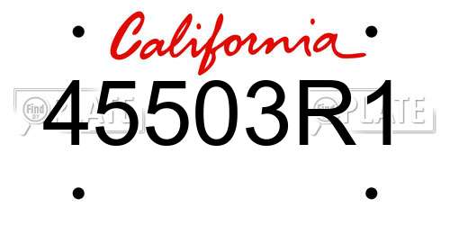 45503R1 California License Plate