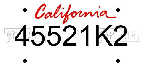 45521K2 California License Plate