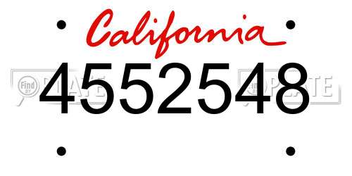 4552548 California License Plate